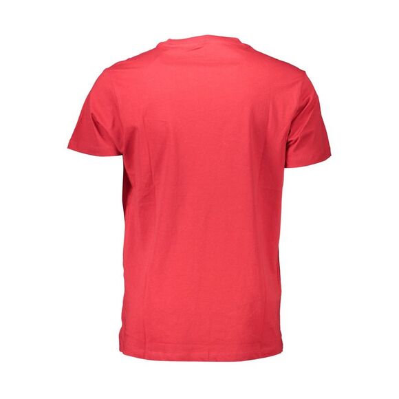 Guess Jeans Fiery Red Crew Neck Logo Men's Tee - Picture 2 of 2